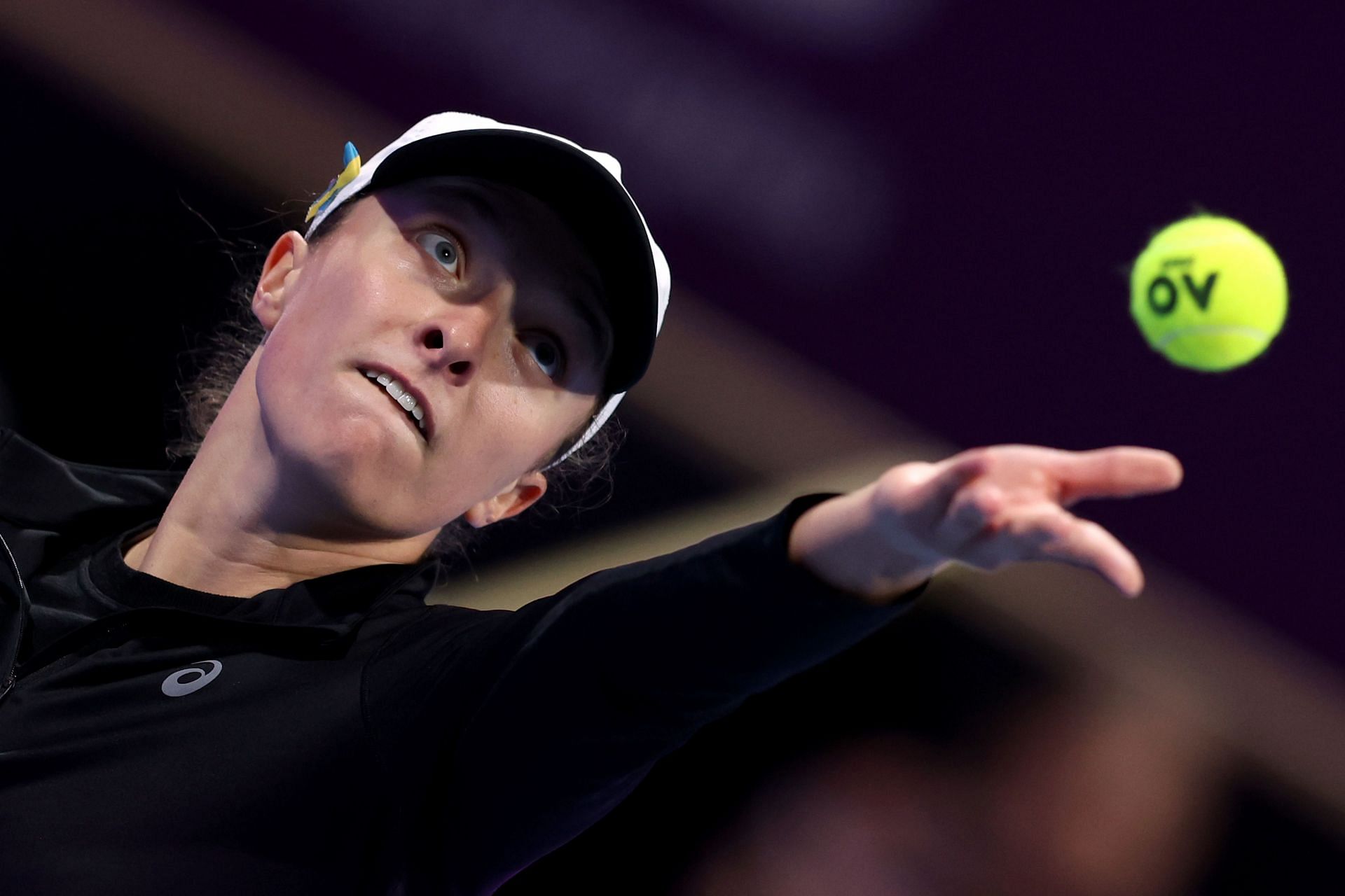 Iga Swiatek during her Qatar Open semifinal against Veronika Kudermetova