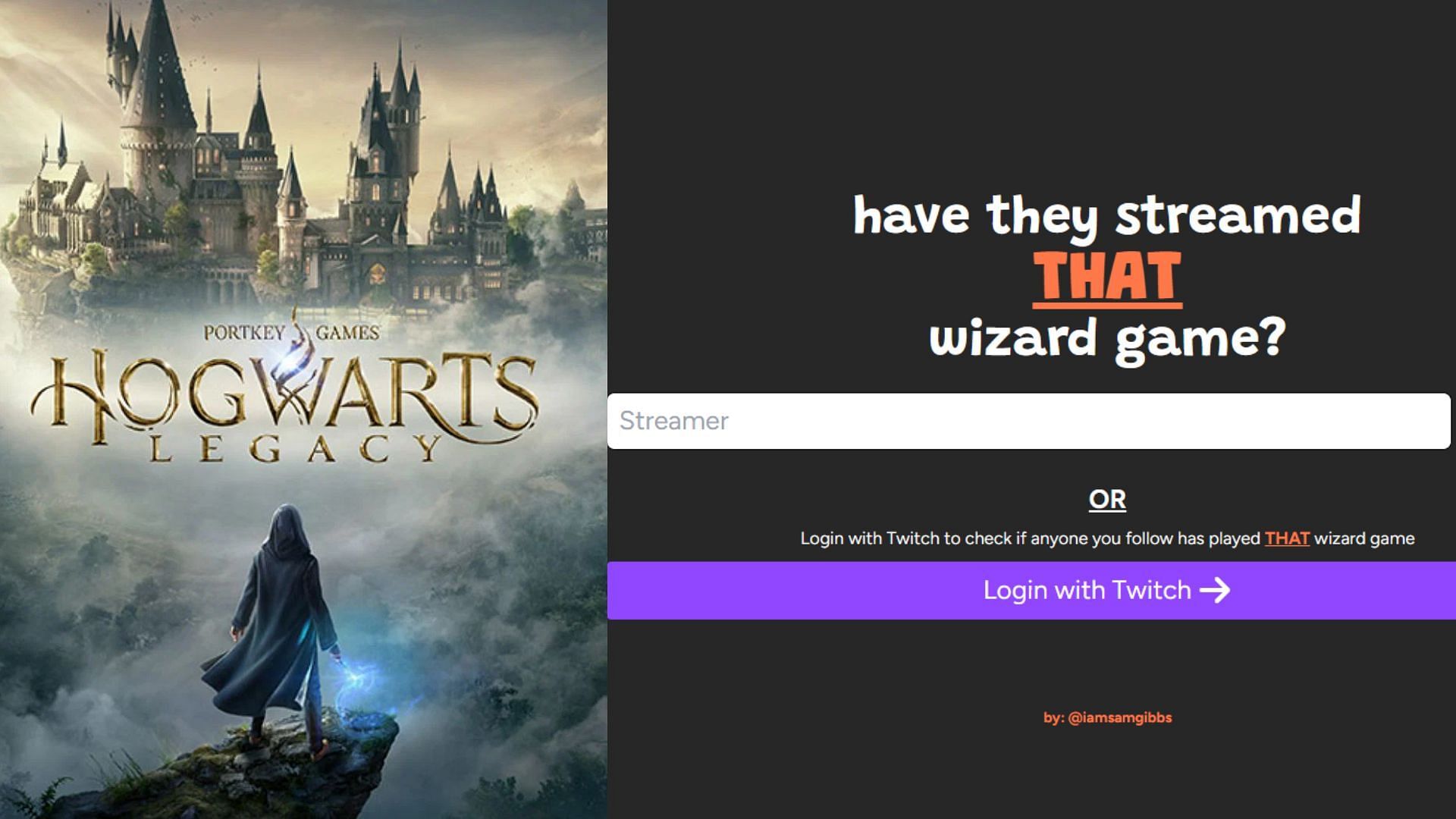 Hogwarts Legacy Twitch content creator tracking website now down