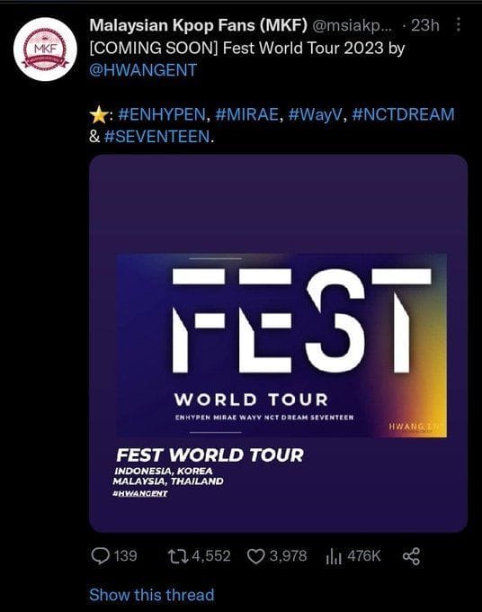 SM Entertainment, HYBE issue joint warning against "Fest World Tour" scam