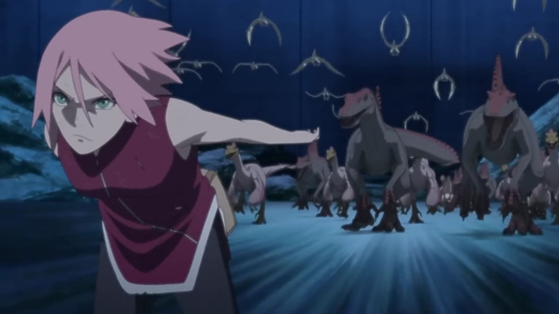 Sakura will fight the dragons in Sasuke Retsuden chapter 7 part 2 (Image via Studio Pierrot)