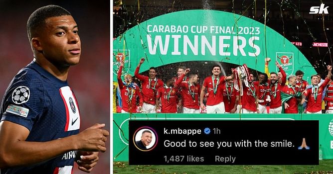“Good to see you with the smile” - Kylian Mbappe sends message to Manchester United star after Carabao Cup win