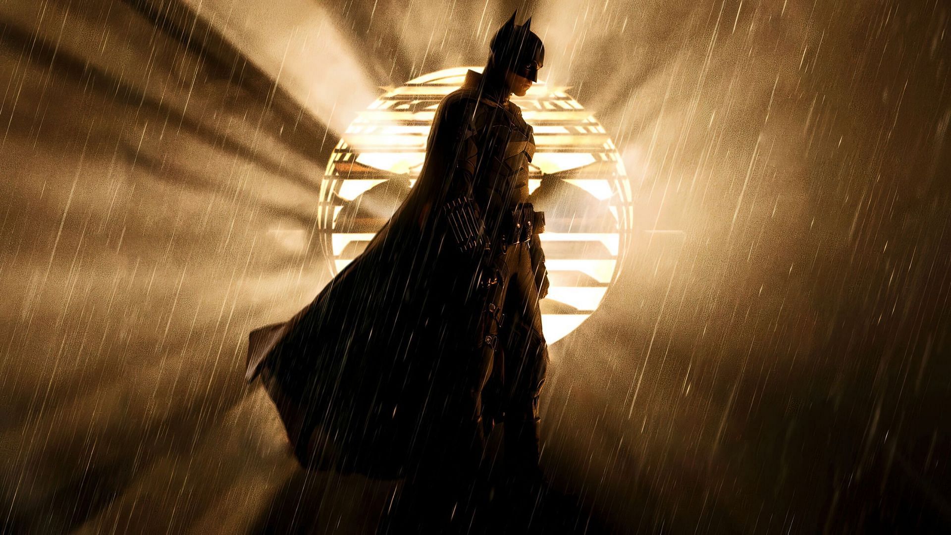 Symbol of Hope: The Bat-Signal shines bright over Gotham City, calling upon the Dark Knight to rise and protect (Image via Warner Bros)