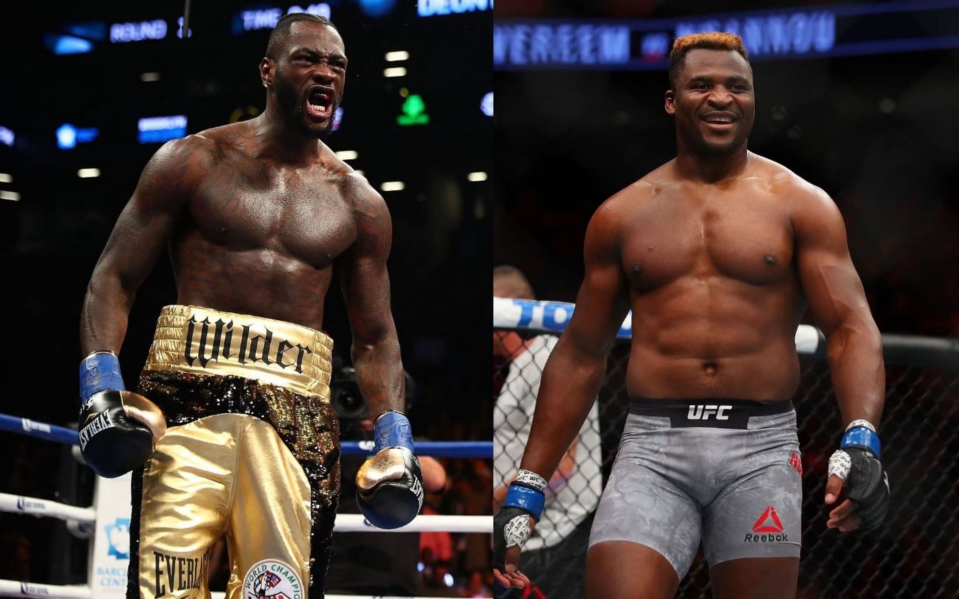 (L-R) Deontay Wilder and Francis Ngannou 