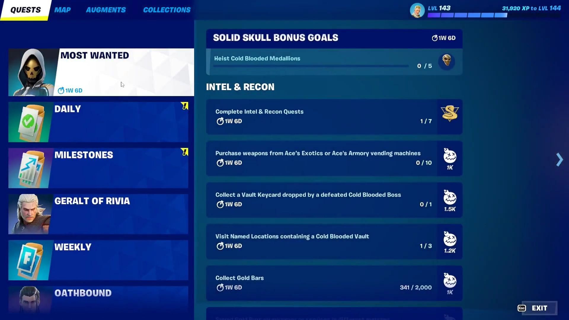 The Fortnite Solid Skull back bling is part of the Most Wanted event (Image via Epic Games)