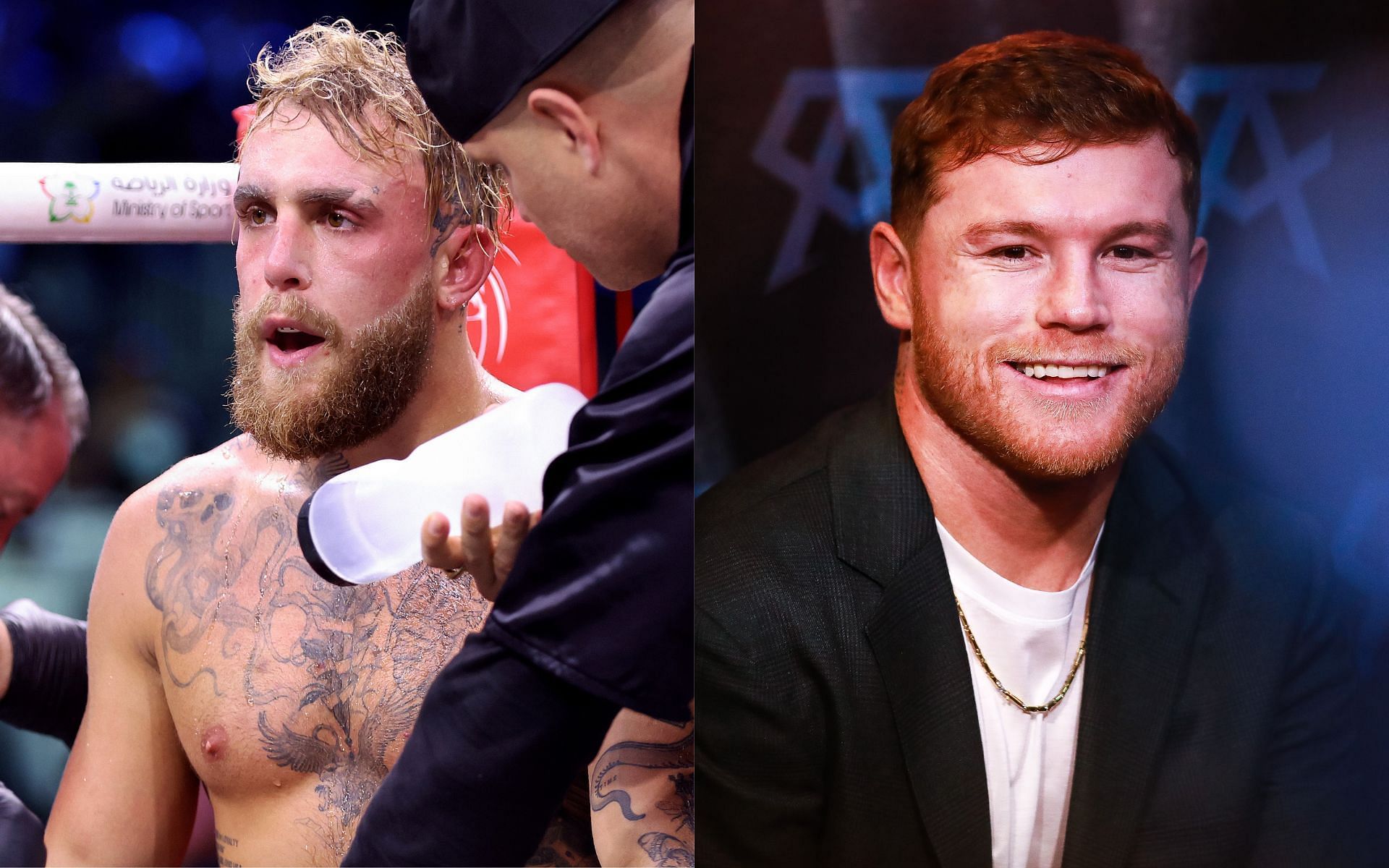 Jake Paul (left) and Canelo Alvarez (right) (Image credits Getty Images)