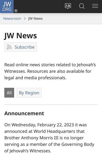 Why was Anthony Morris III removed from the governing body of Jehovah's ...