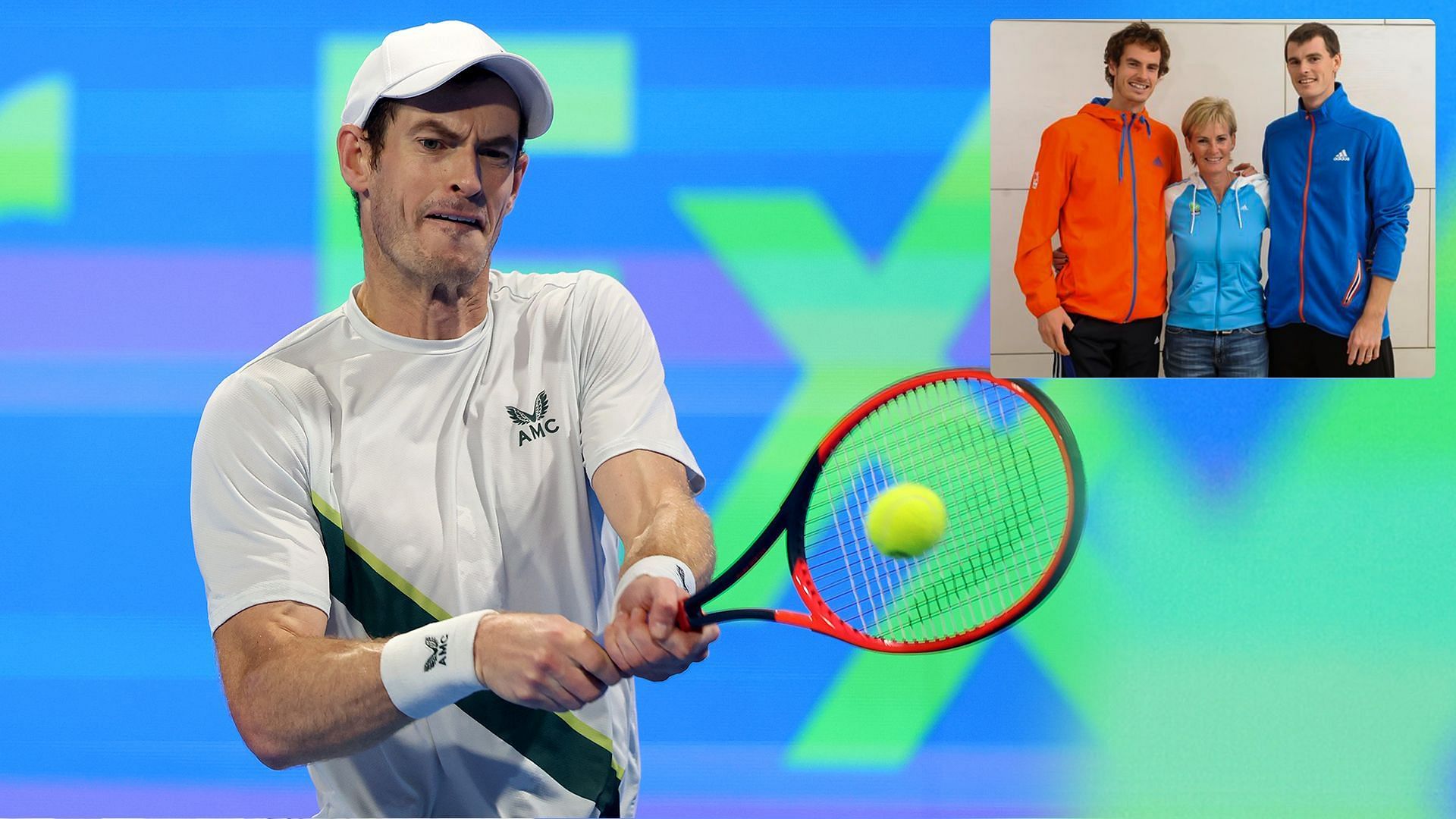 Andy Murray pictured alongside his mother Judy and brother Jamie