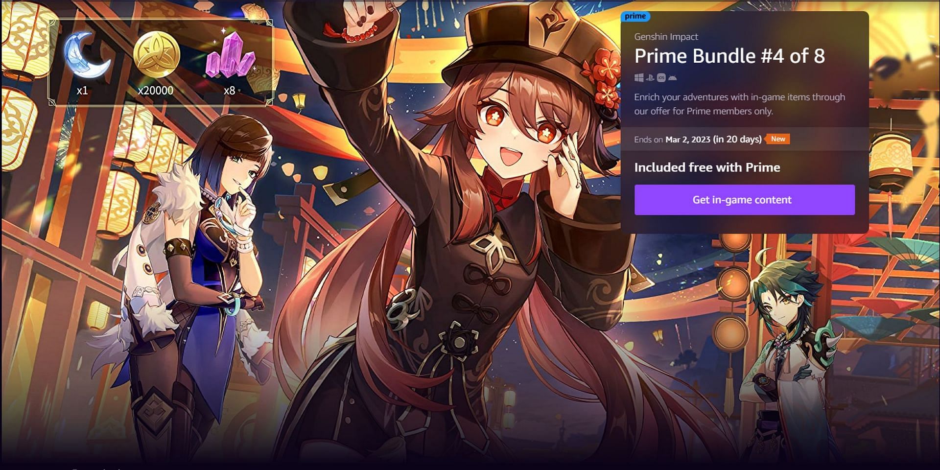 Prime Gaming on X: Don't miss out on the @genshinimpact #PrimeGaming  Bundle which is free with your benefits 👑  The game  has been nominated for @thegameawards this year, so head to