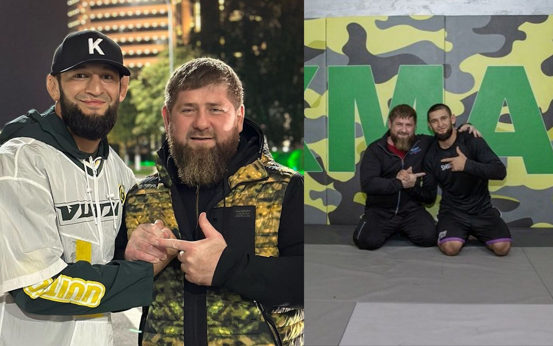 Khamzat Chimaev trains with Ramzan Kadyrov [Images via: @khamzat_chimaev on Instagram]