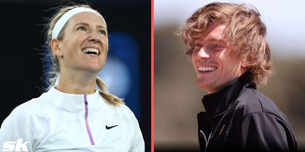 Victoria Azarenka captured Andrey Rublev during one of his practice sessions