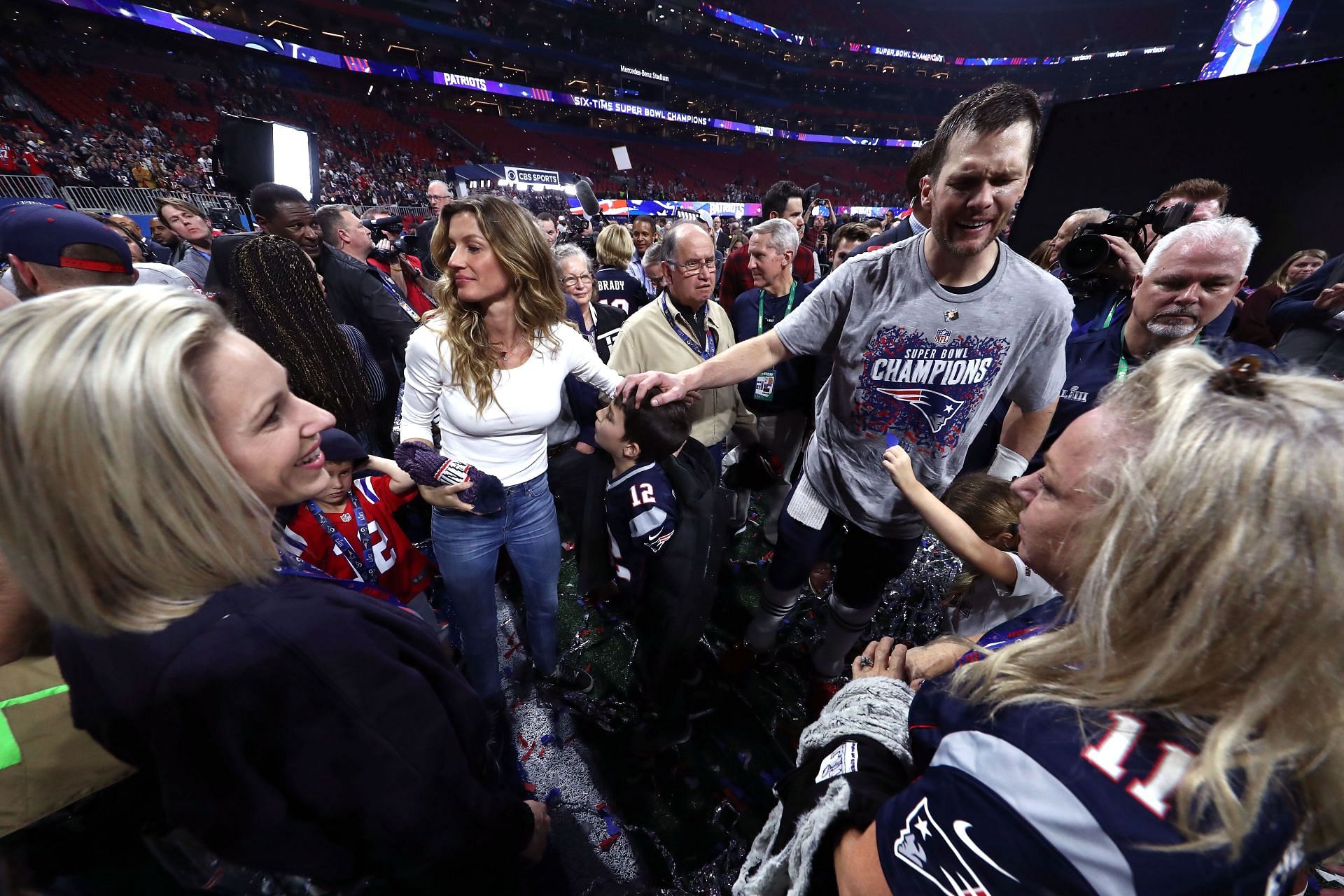 Tom Brady and Gisele at the Super Bowl LIII