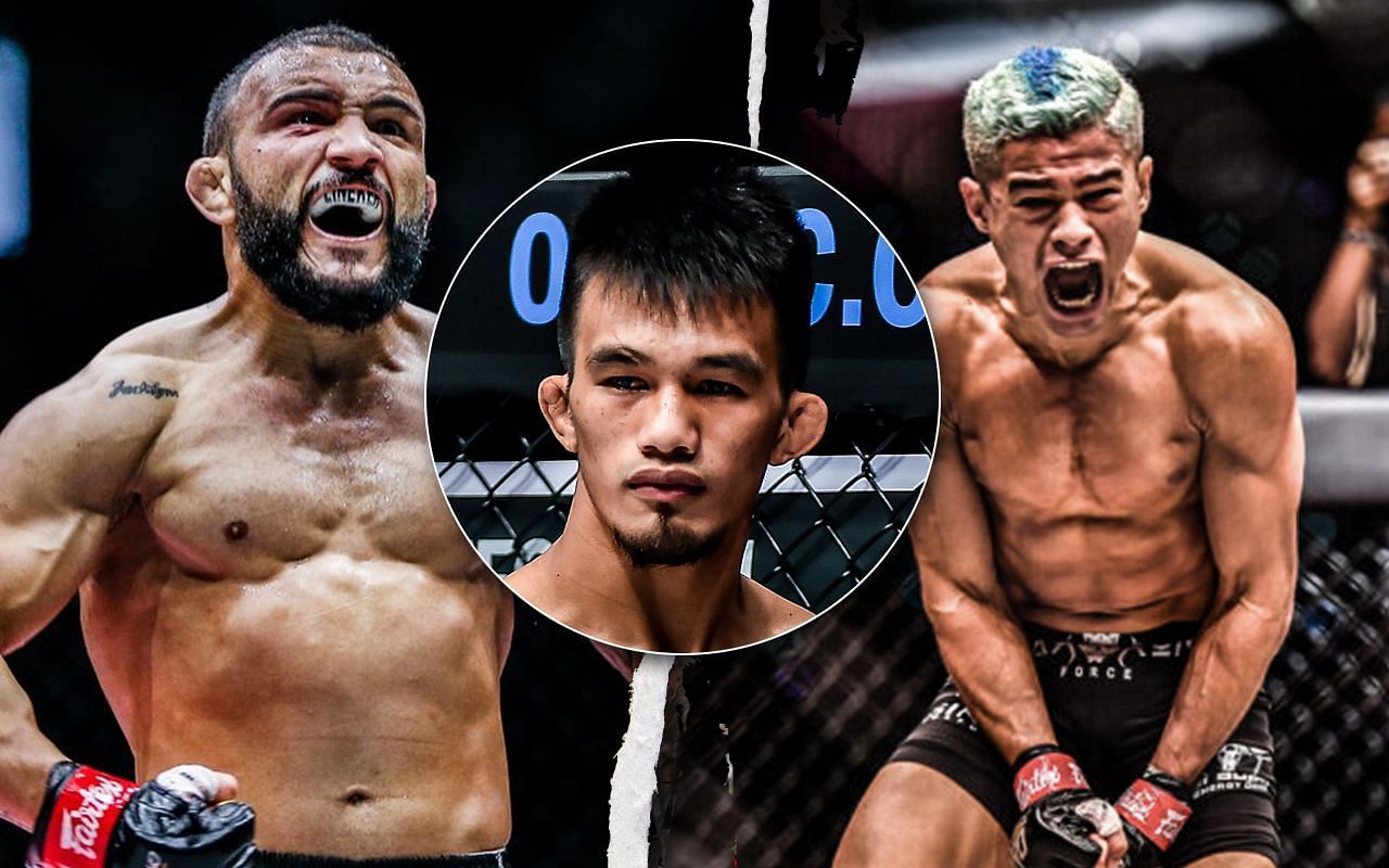 John Lineker (left), Jeremy Pacatiw (center), Fabricio Andrade (right), photo by ONE Championship