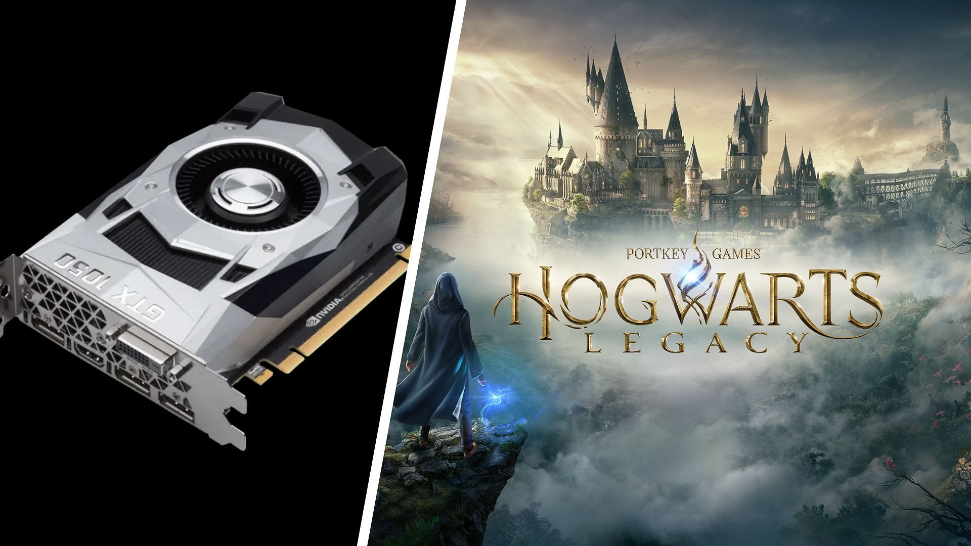 GTX 1050 FE and Hogwarts Legacy cover