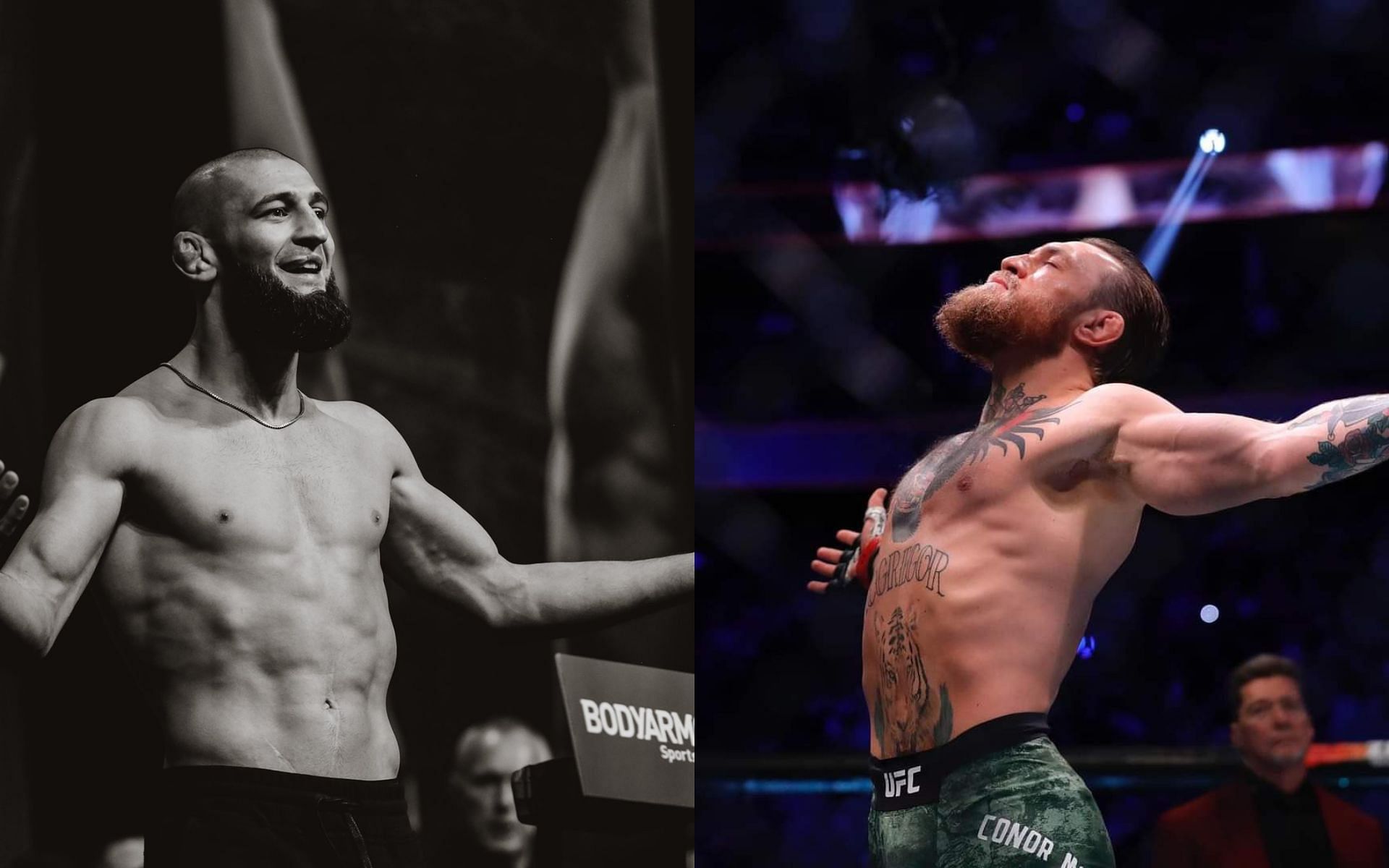 Khamzat Chimaev [left] Conor McGregor [Right] [Images courtesy: @KChimaev and @MMAFighting (Twitter)]