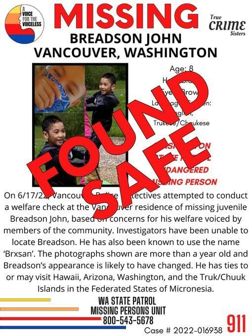 What happened to Breadson John? Missing Washington boy found in Missouri