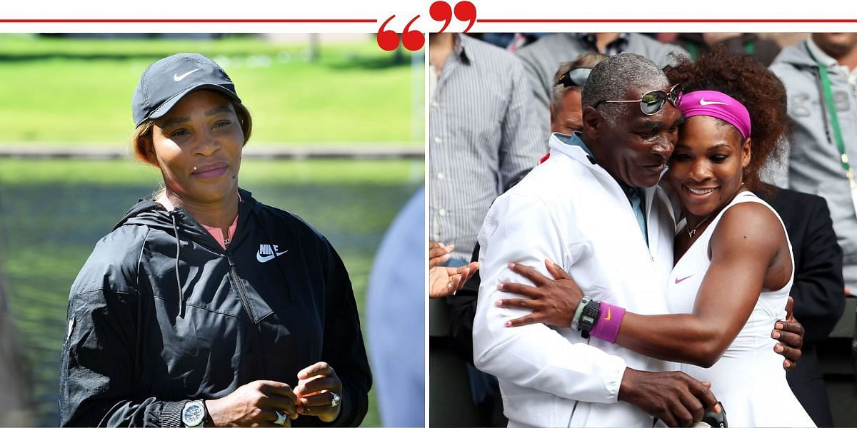 Serena Williams with her father Richard Williams.