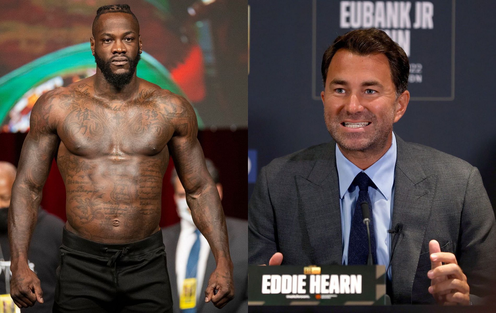 Deontay Wilder (left) and Eddie Hearn (right)