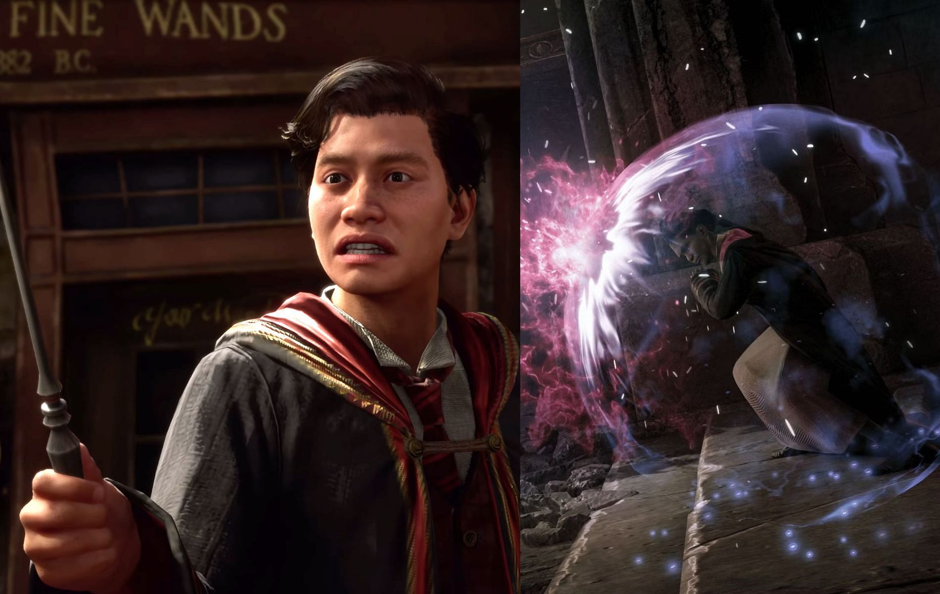 Players can freely customize their wands but does this have an effect on the gameplay? (Images via Warner Bros Interactive Entertainment)