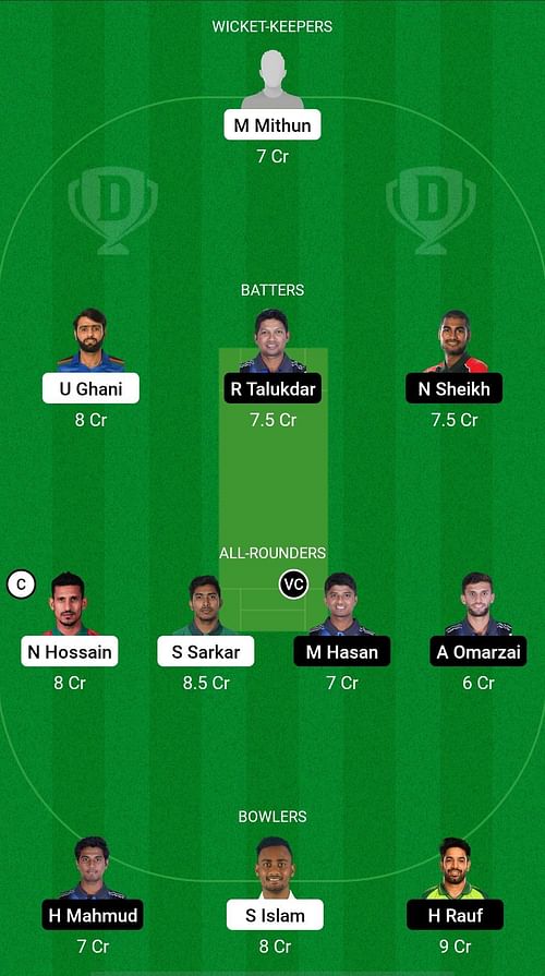 DD vs RAN Dream11 Prediction - Bangladesh Premier League