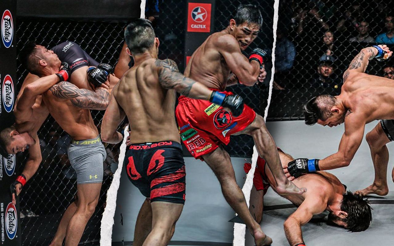 Martin Nguyen holds notable victories over Christian Lee (left), Eduard Folayang (middle), and Marat Gafurov (right). | Photo by ONE Championship