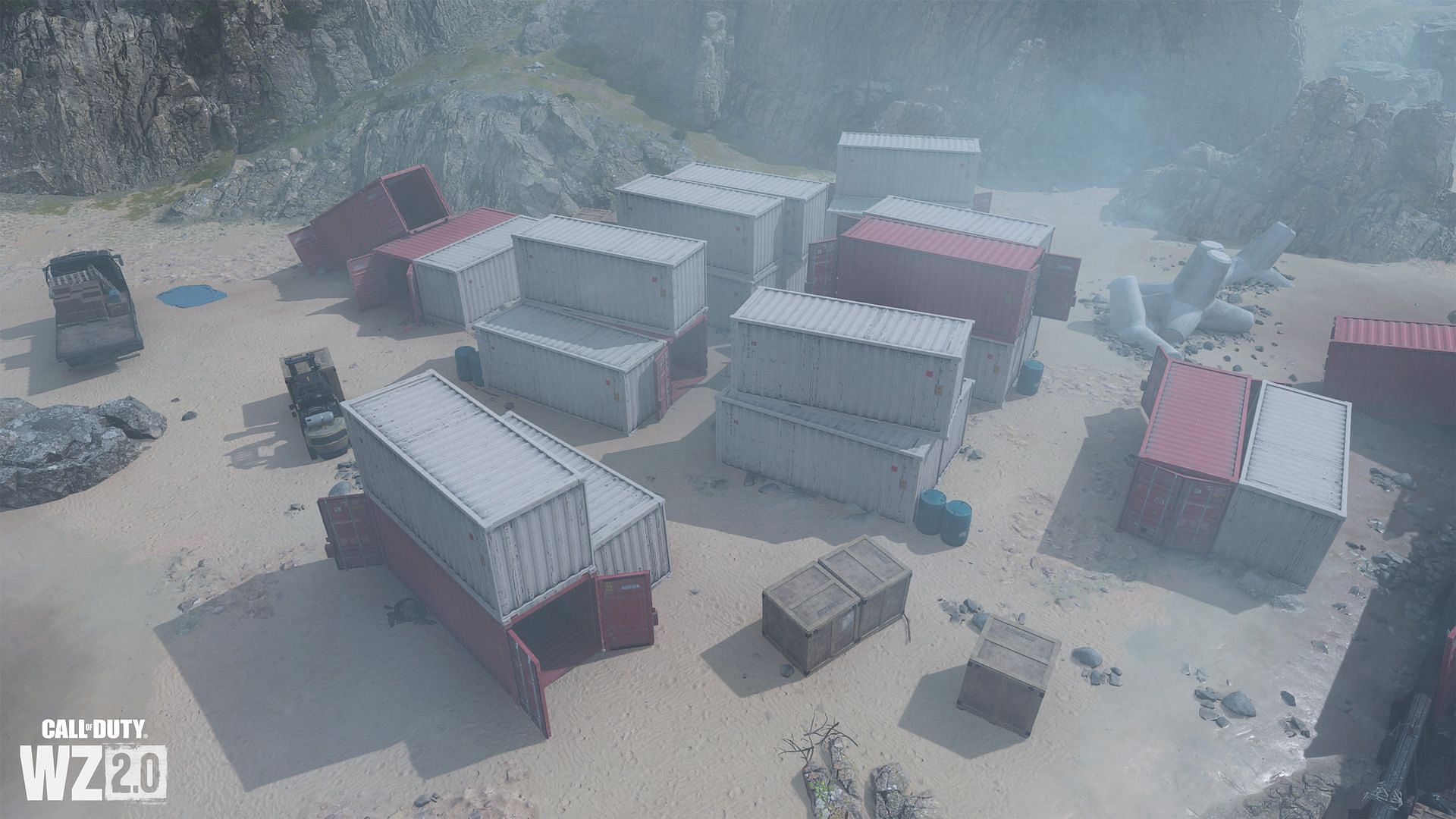 &#039;Containers&#039; in Ashika Island in Warzone 2 (Image via Activision)