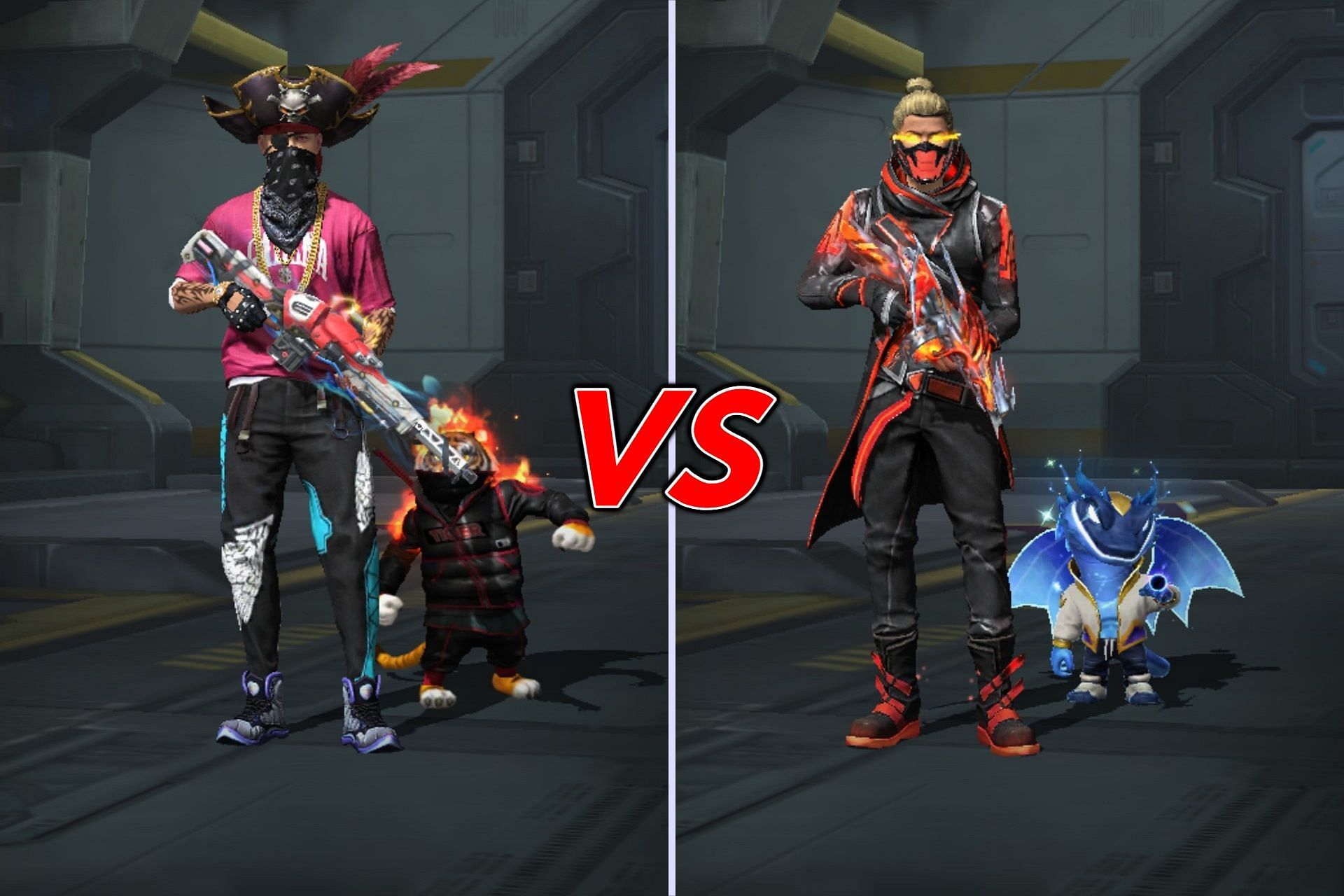 Comparing Ajjubhai vs Lokesh Gamer in Free Fire MAX (Image via Garena)