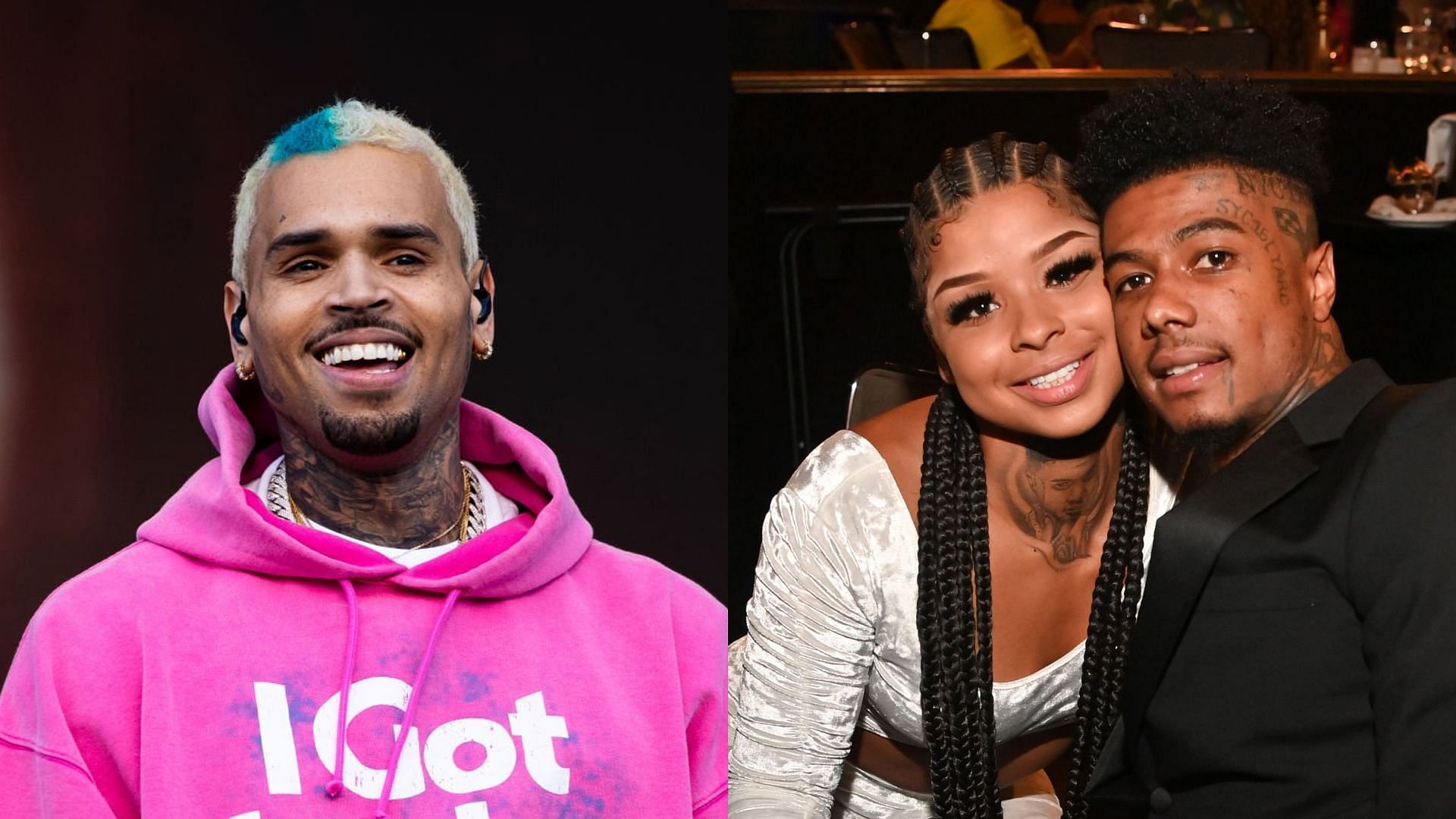 Blueface addresses Chris Brown name dropping his relationshion in a Instagram Story (Image via Getty Images)