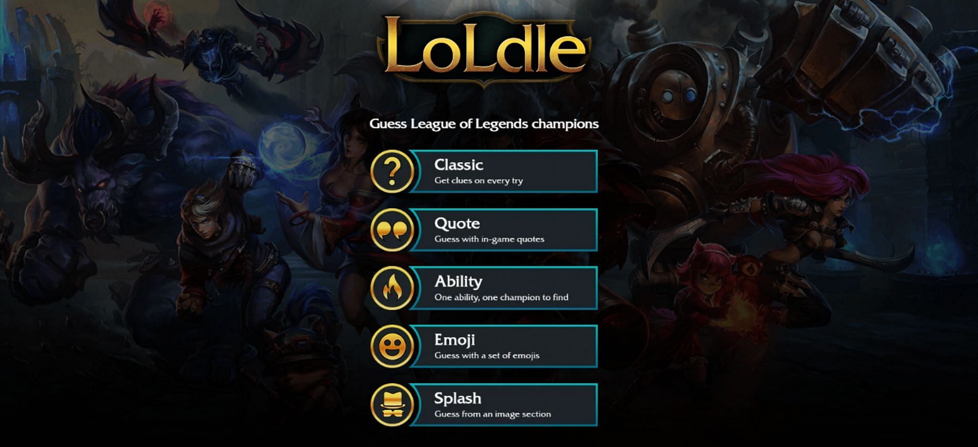 LoLdle daily objectives (Image via LoLdle.net)