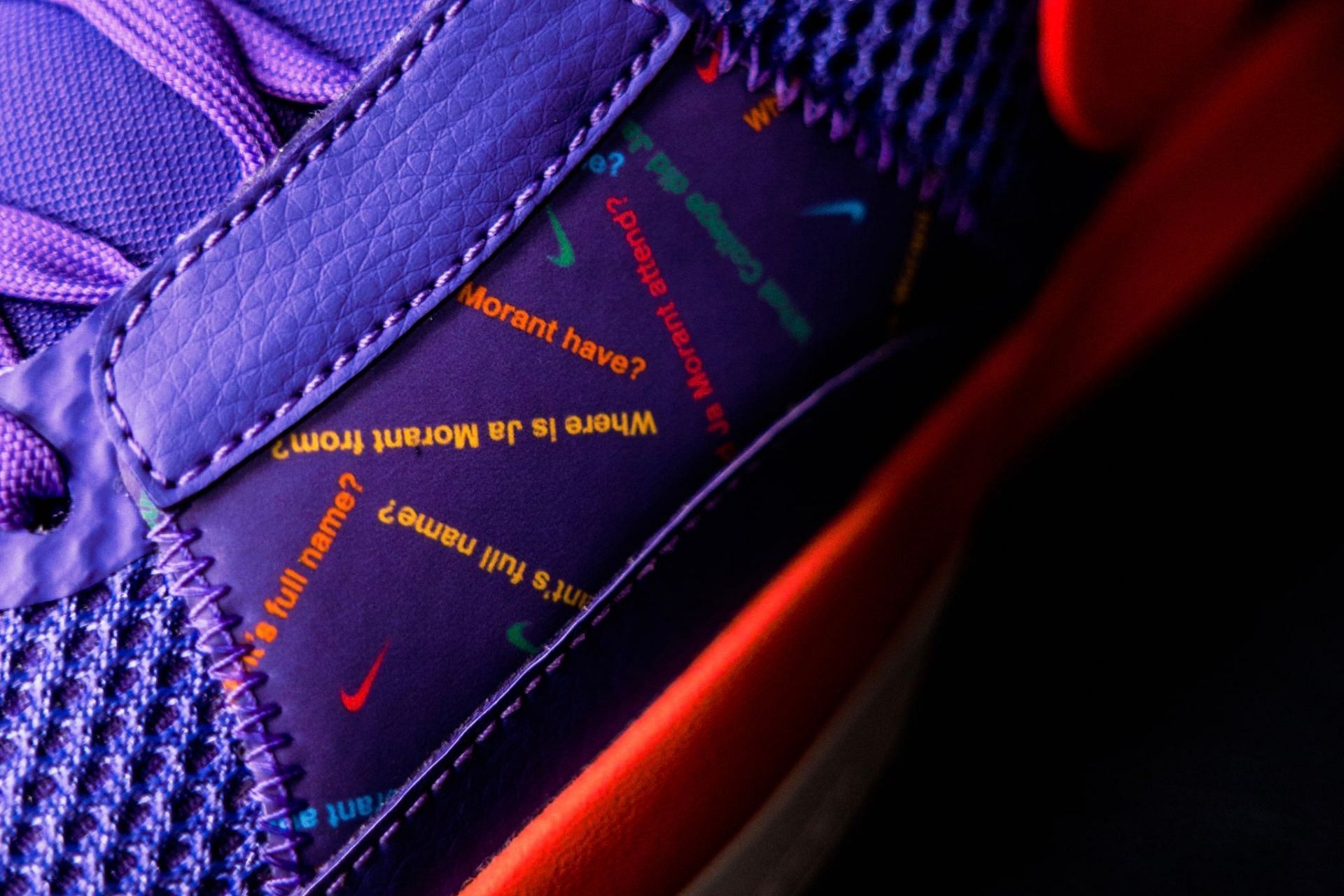 Here&#039;s a detailed view at the board games inspired accents on the laterals (Image via Nike)