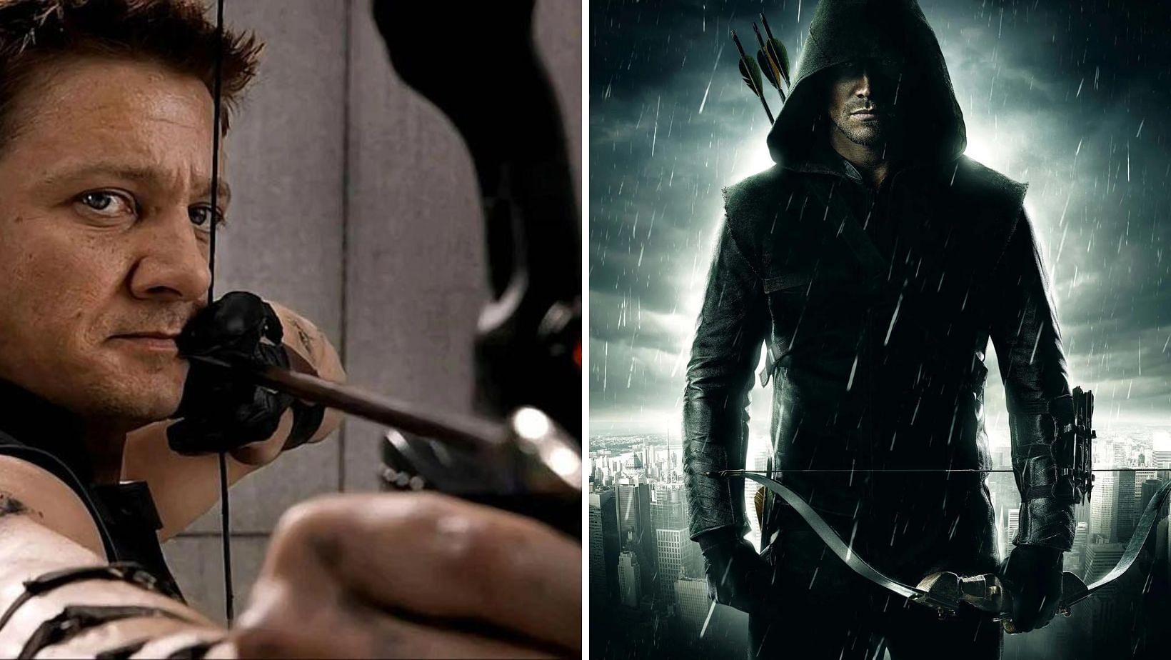 The superheroes in a fierce battle between these two iconic archers (Image via Sportskeeda)
