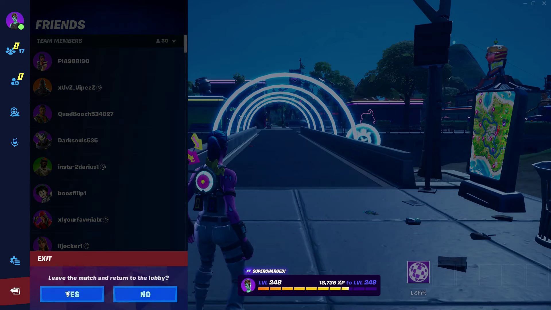 Return to lobby from the Party Royale (Image via YouTube/GKI)