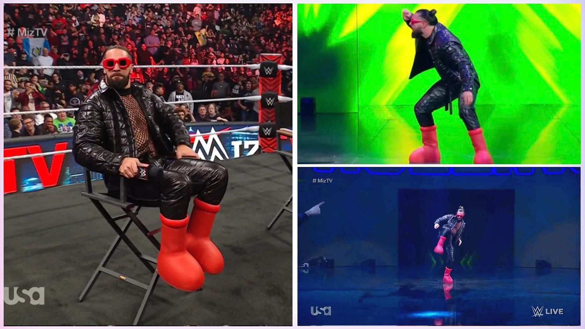 WWE RAW Superstar Seth Rollins rocking the viral red boots
