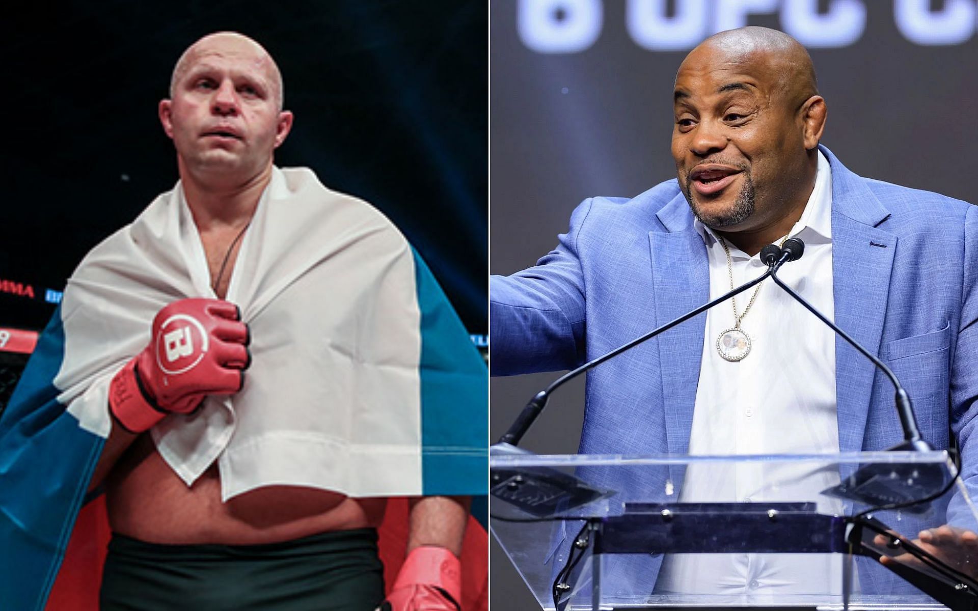 Fedor Emelianenko (Left), and Daniel Cormier (Right) {Photo credit: Bellator MMA / Lucas Noonan}