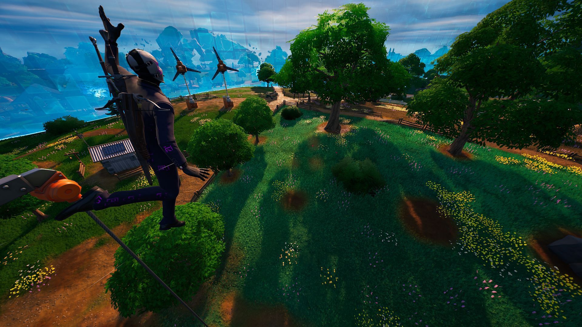 The jump distance into the Big Bush was off by a few meters...(Image via Epic Games/Fortnite)