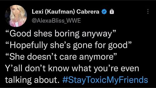 What Bliss tweeted.