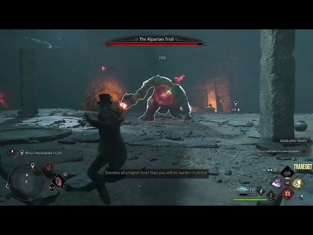 How to hit a troll with its own boulder in Hogwarts Legacy