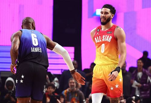 NBA stars LeBron James and Jayson Tatum