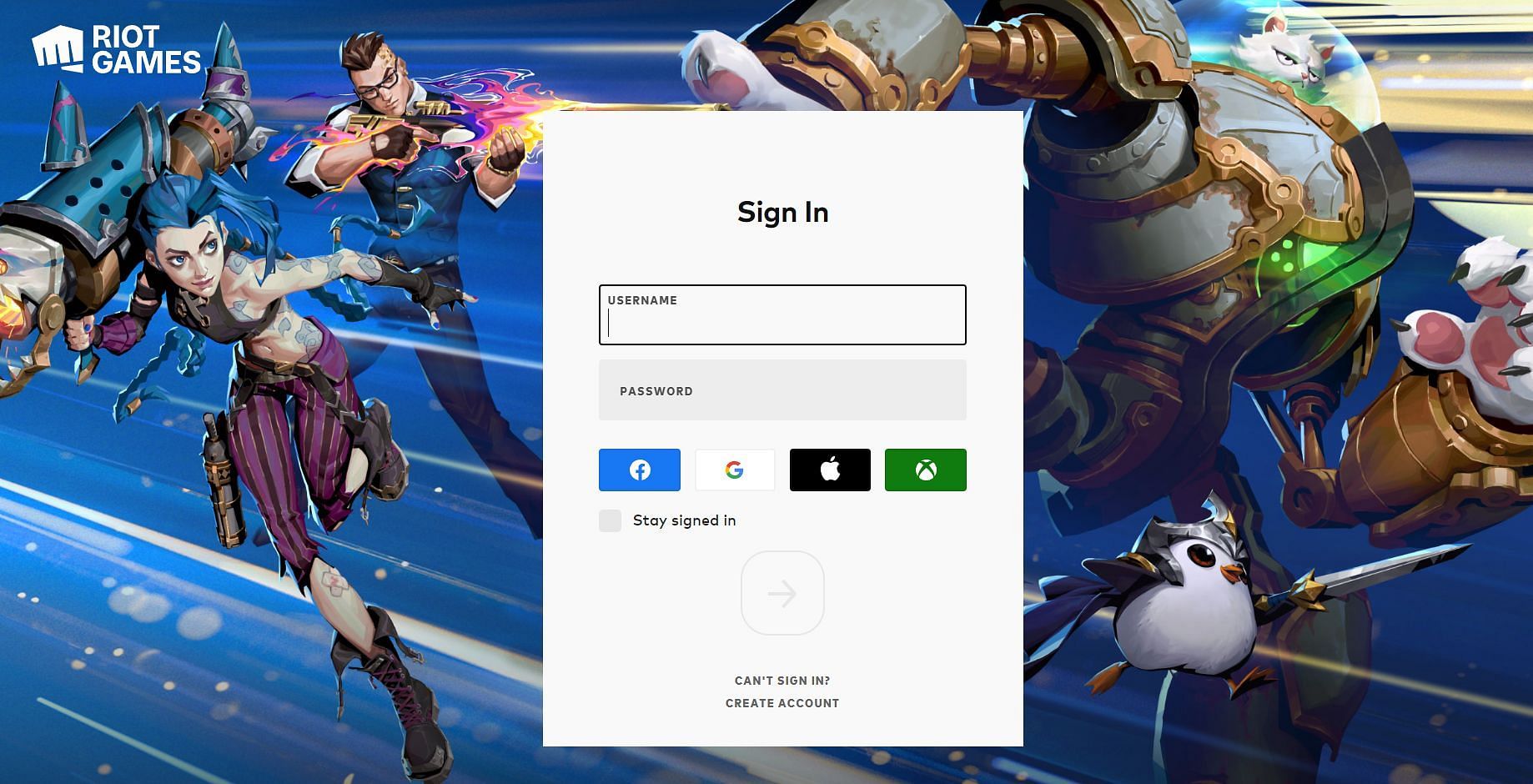 You will have to log in using your existing Riot Games account (Image via Riot Games)