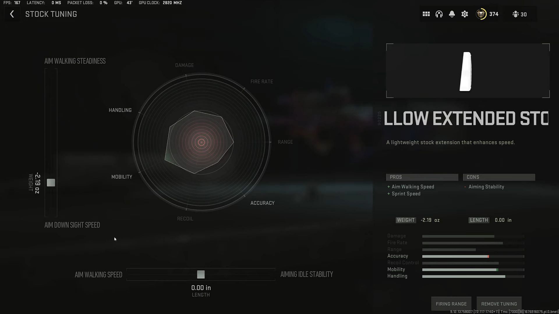 Tunings for Hollow extended Stock (Image via Activision and YouTube/Metaphor)