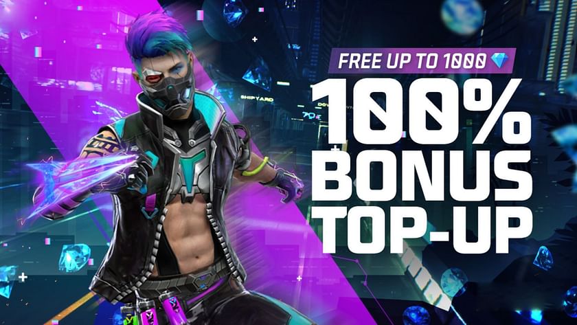 Get 100% top up Bonus In Free Fire Diamonds