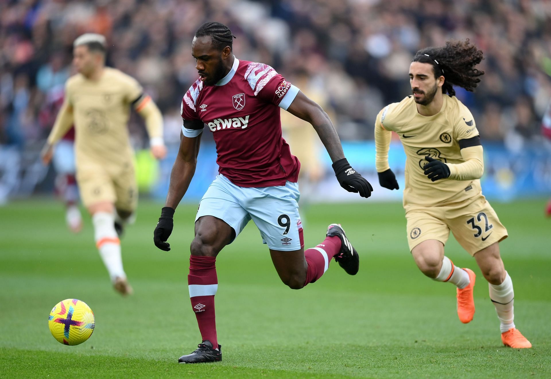 Cole was unimpressed by Cucurella's (right) defending for West Ham's goal.