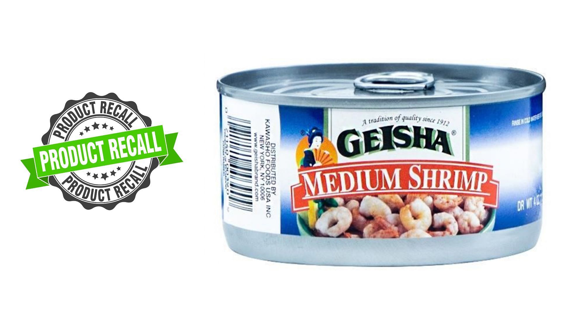 Kawasho Foods USA Inc. recalls GEISHA Medium Shrimp over concerns of contamination (Image via FDA)