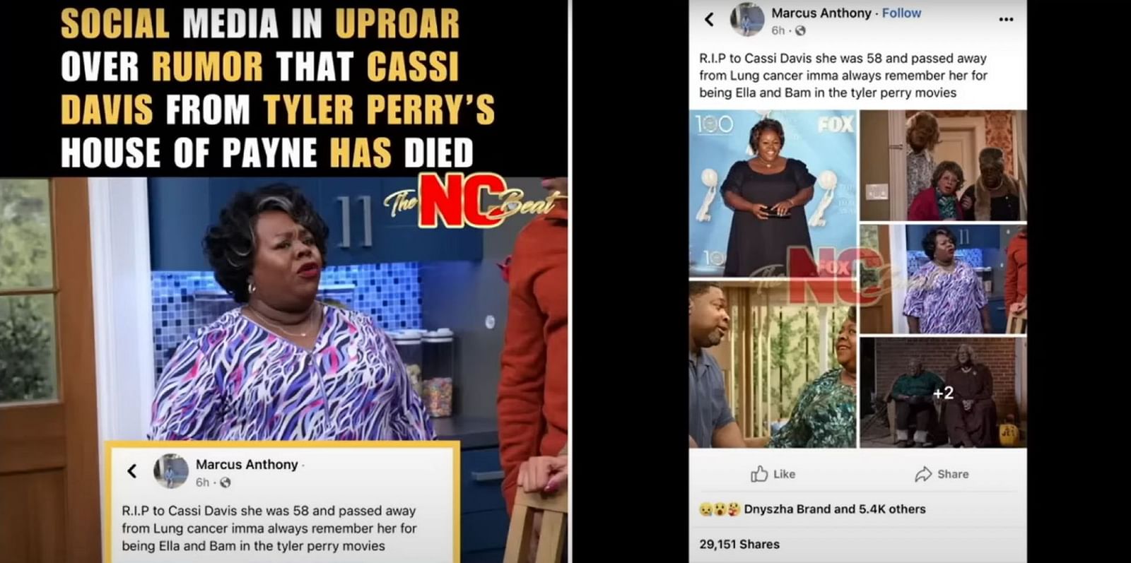 "Had me bout in tears": Actress Cassi Davis passed away claim explored as fans express concern