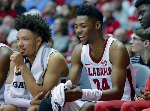 Mark Sears and Brandon Miller of the Alabama Crimson Tide