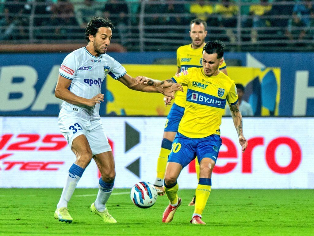 Chennaiyin FC lost 2-1 to Kerala Blasters FC on February 07. [Credits: ISL Twitter]