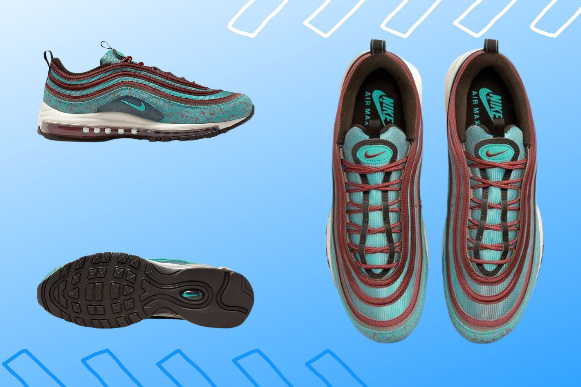 Here&#039;s a detailed look at the upcoming Nike Air Max 97 Oxidized colorway (Image via Sportskeeda)