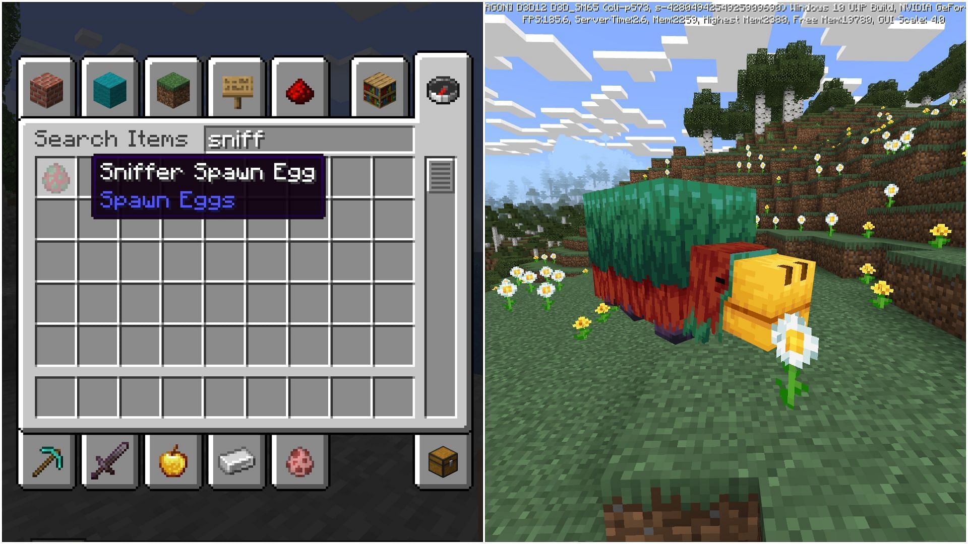 Sniffer has finally been added to Minecraft snapshots and beta previews (Image via Sportskeeda)