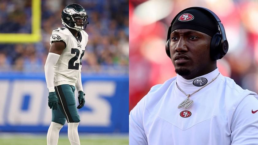 San Francisco 49ers wide receiver Deebo Samuel, left, is tackled by  Philadelphia Eagles cornerback James Bradberry during the first half of the NFC  Championship NFL football game between the Philadelphia Eagles and