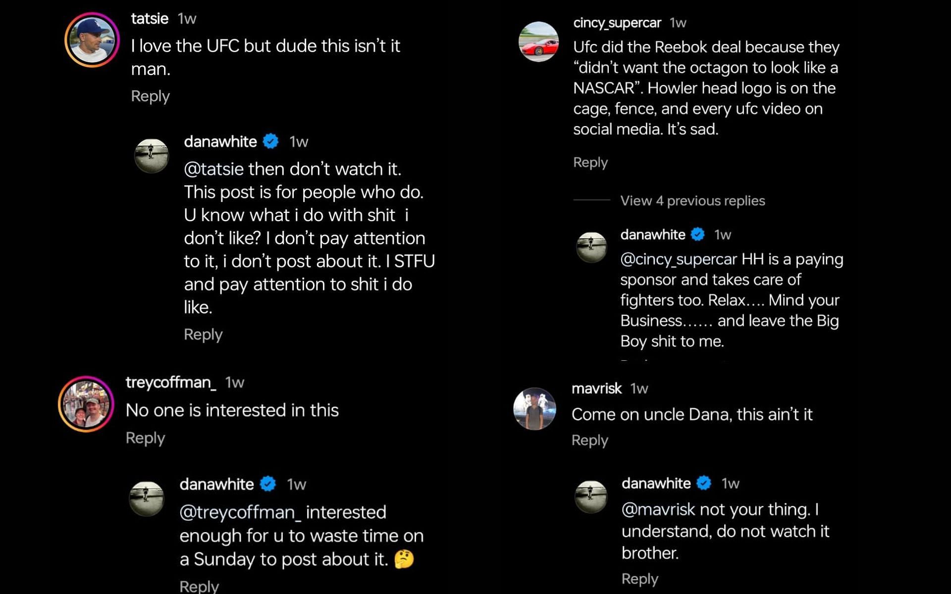 Dana White defends Power Slap League [via @danawhite on Instagram]