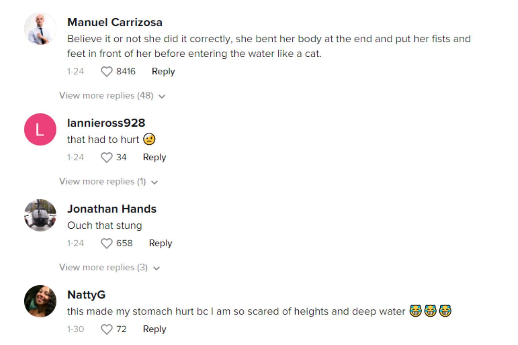 Viewers react to the deadly watersport (Image via TikTok)